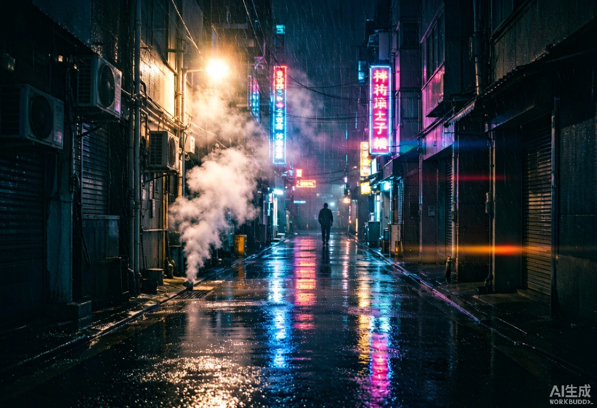 雨夜都市短剧镜头